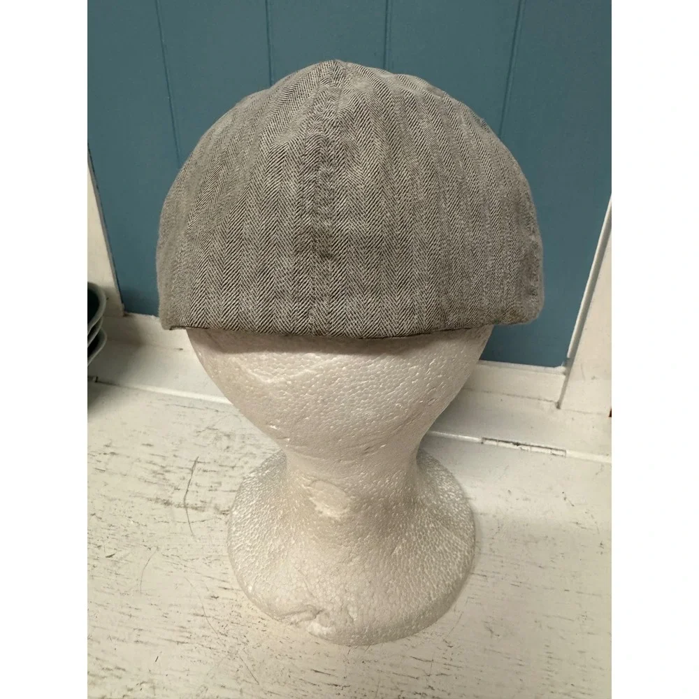 Kangol Flexfit Herringbone Baseball Cap Grey Embroidered Logo Hat Mens